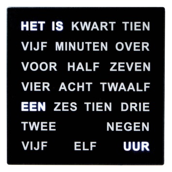 Nederlandse woordklok 1235NL