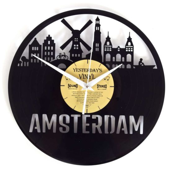 Vinyl klok skyline Amsterdam 601-3251