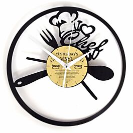 Verlengen Uitgebreid bord Lp klok chef-kok - vinyl wandklok van originele lp